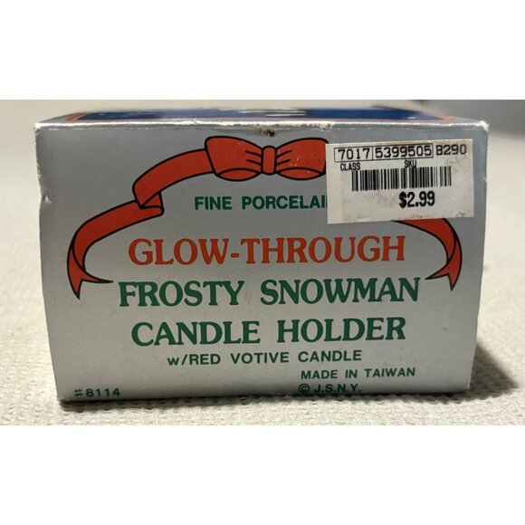Snowman House Light Up W/ Candle Vintage Xmas Retro Decor W box - Picture 5 of 10